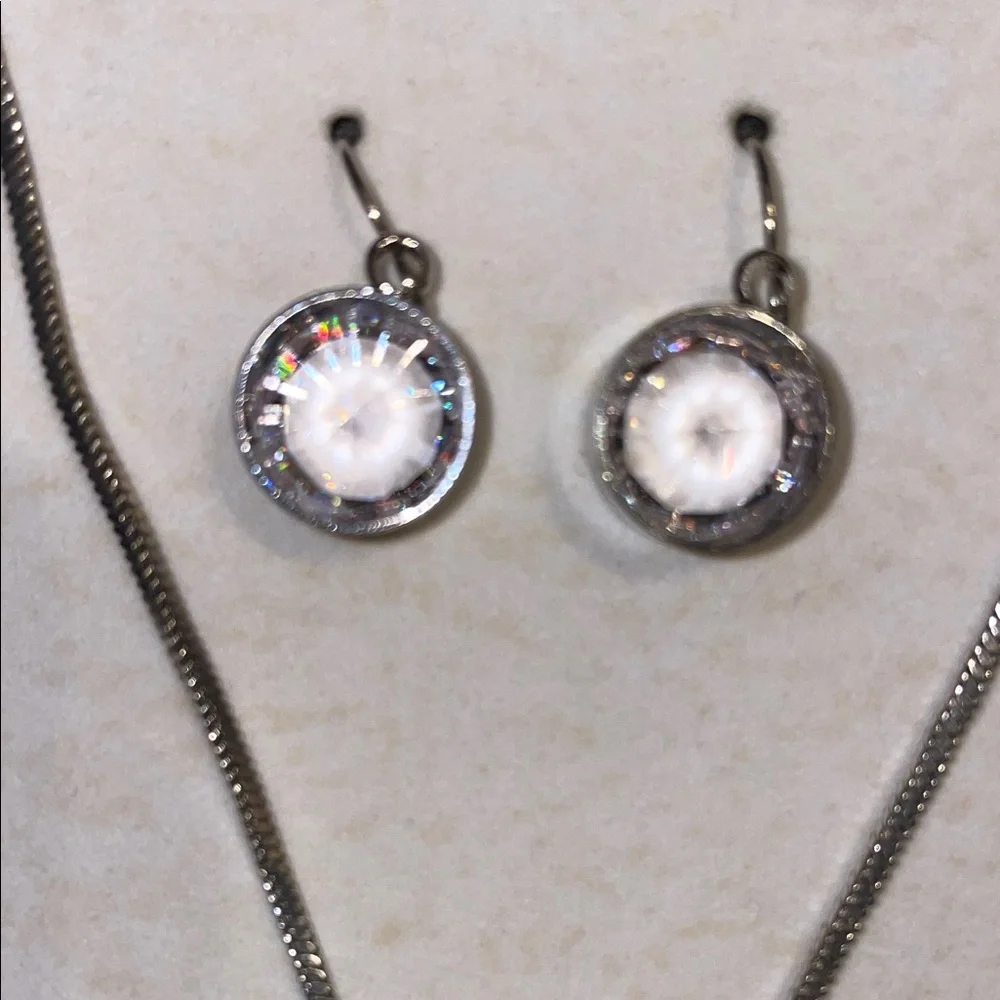 Elegant Silver Necklace and Earring Set - Picture 3 of 5